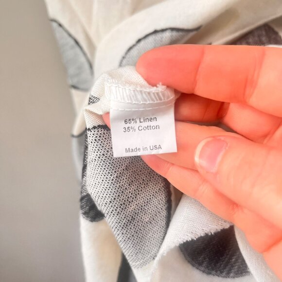 Polka Dot Linen/Cotton Blend Short-Sleeve Tunic‎ Dress By Cynthia Ashby Sz. XS - Picture 6 of 6